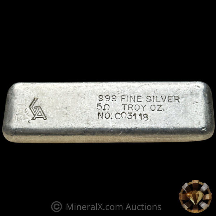 5oz Golden Analytical GA Vintage Silver Bar