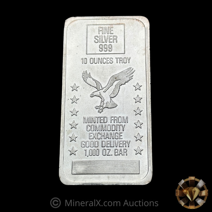 10oz Minted From Commodity Exchange Good Delivery Vintage Silver Bar