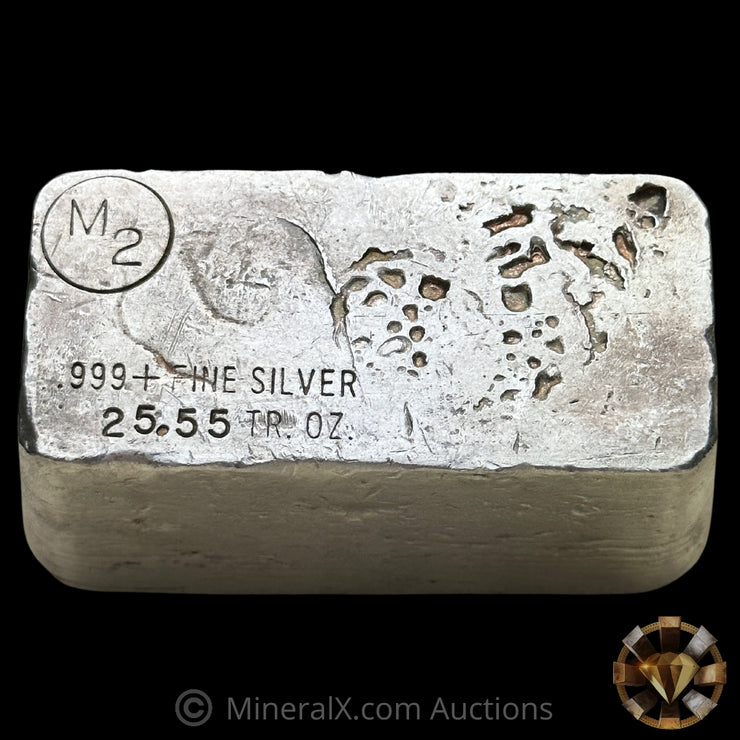 25.55oz M2 Vintage Poured Silver Bar