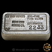 25.33oz Bear Paw Mining Co Vintage Poured Silver Bar