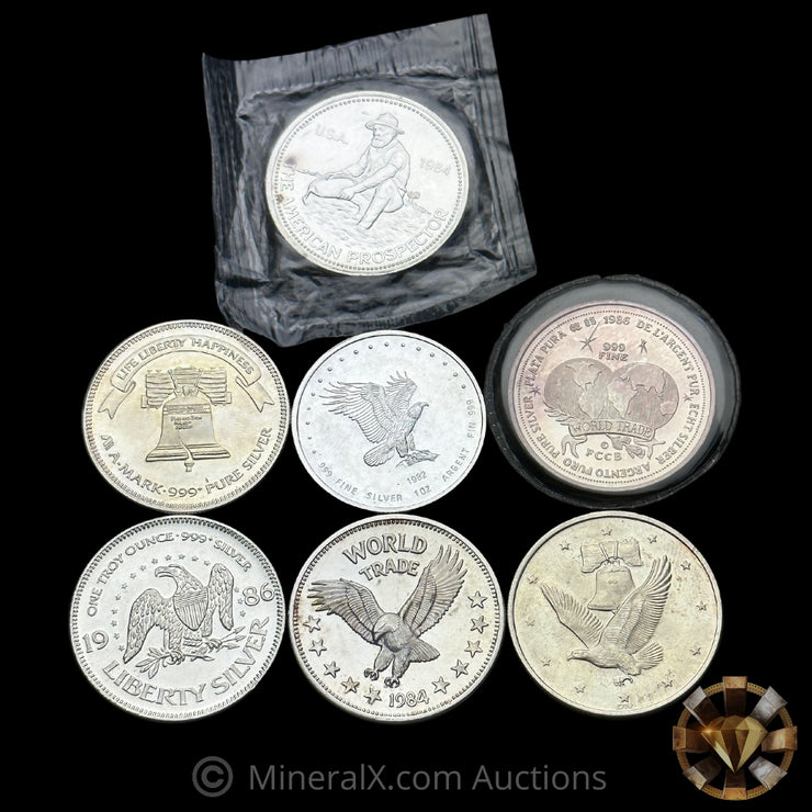 x7 1oz Vintage Silver Coin Lot