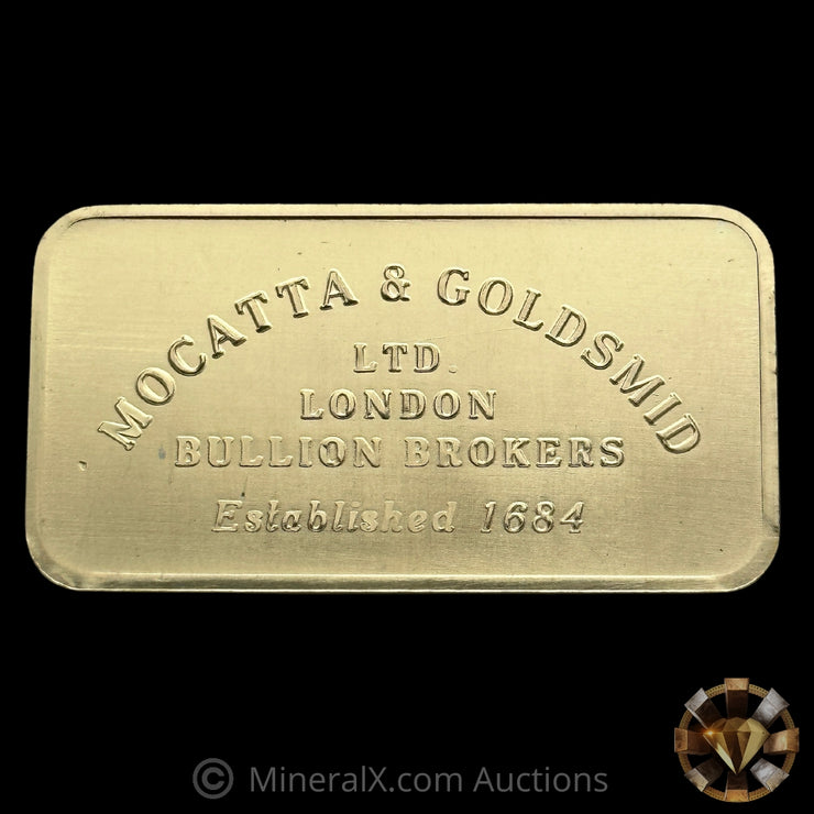 Mocatta 1oz Mocatta & Goldsmid LTD London Bullion Brokers Vintage Gold Bar ...