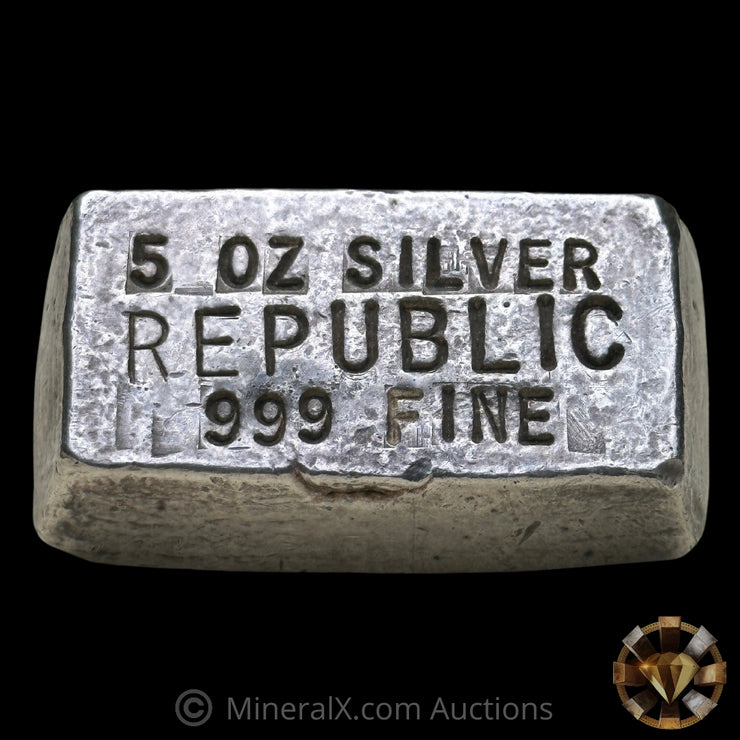 5oz Republic Vintage Poured Silver Bar