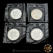x4 1oz Royal Canadian Mint RCM Maple Silver Coins in Original Seals (4oz Total)