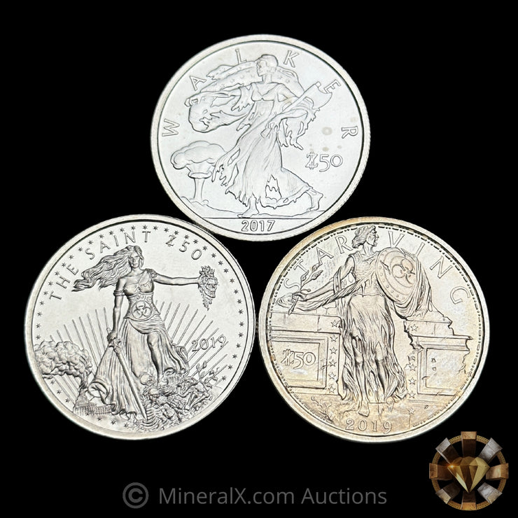 x3 1oz Zombucks Silver Coins (3oz Total)