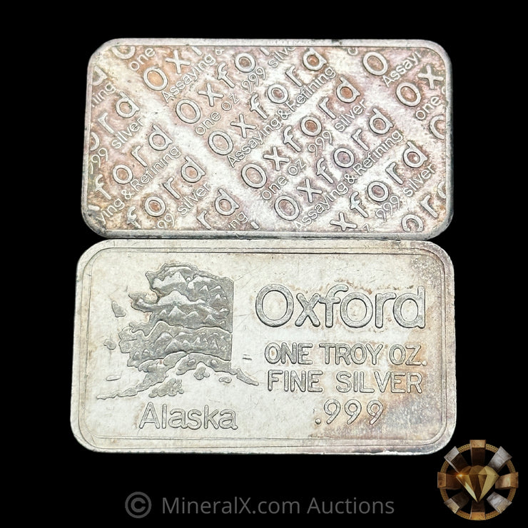 x2 1oz Oxford Vintage Silver Art Bars (2oz Total)