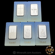 x5 1oz PAMP Religion Series Silver Bars Sealed In Assay Cards