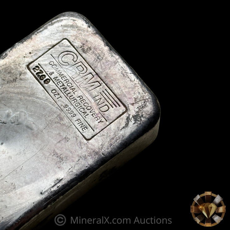 27.69oz CRM IND Commercial Recovery & Metallurgical Vintage Poured Silver Bar