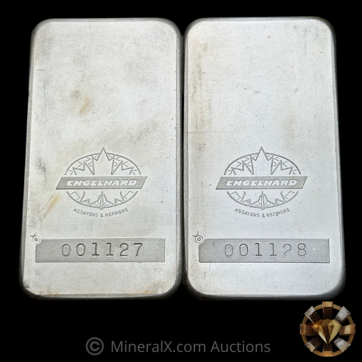 x10oz Engelhard Scotiabank Sequential Pair of Vintage Silver Bars (20oz Total)