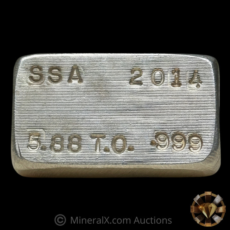 5.88oz South Side Associates SSA Vintage Poured Silver Bar