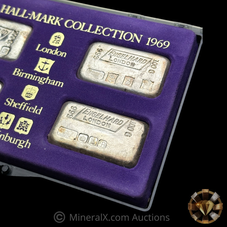 1969 Engelhard London Hallmark Collection Complete Vintage Silver Bar Set