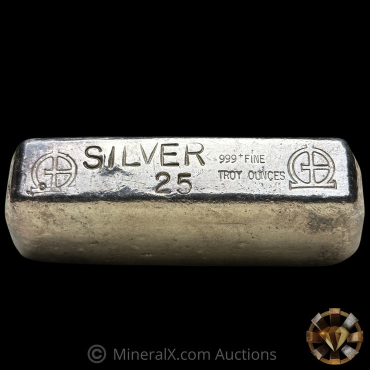 25oz Omega M&B Mining Large Hallmark Variety Vintage Poured Silver Bar