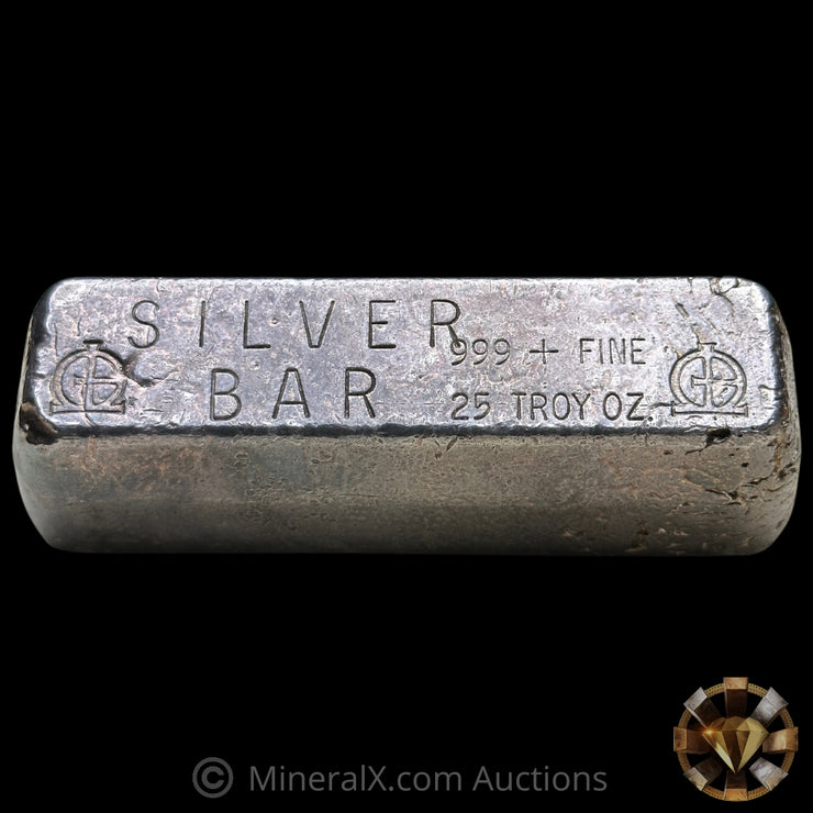25oz Omega M&B Mining Small Hallmark Variety Vintage Poured Silver Bar