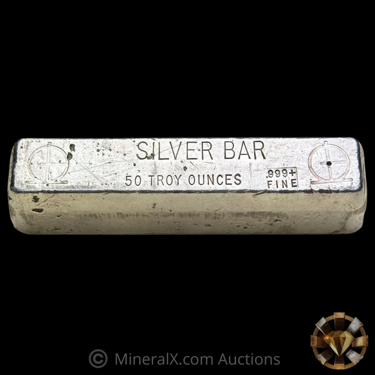 50oz Omega M&B Mining Vintage Poured Silver Bar