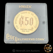 1/2oz 1980 Gold Standard Corporation “Denationalization of Money” Vintage Gold Coin w/ Rare Original Acrylic Case