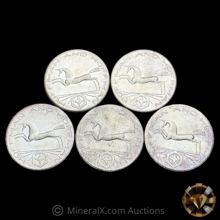 x5 1oz Hoffman And Hoffman Vintage Silver Coins