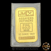 1/2oz Johnson Matthey JM Vintage Gold Bar w/ Very Low Serial
