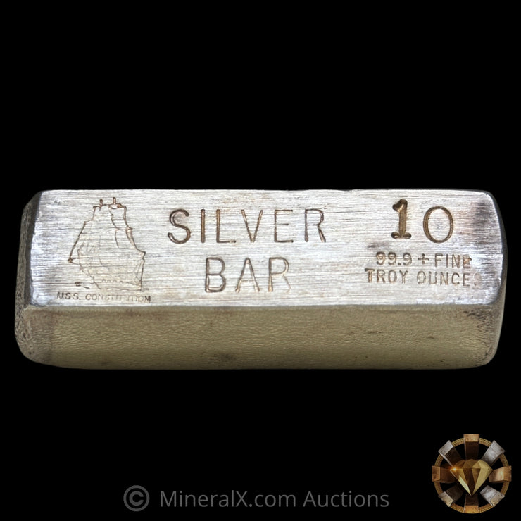 10oz USS Constitution Vintage Poured Silver Bar