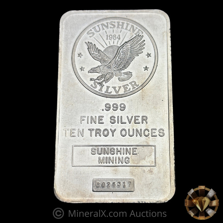 10oz 1984 Sunshine Mining Vintage Silver Bar