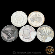 x5 1oz Vintage Silver Coin Lot (5oz Total)