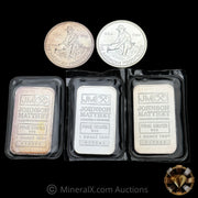 x5 1oz Vintage Silver Bar & Coin Lot (5oz Total)