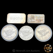 x5 1oz Vintage Silver Bar & Coin Lot (5oz Total)
