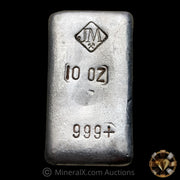 10oz Johnson Matthey JM (Small Logo) Vintage Poured Silver Bar