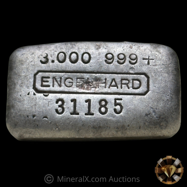 3oz Engelhard Double X8 Prefix Vintage Poured Silver Bar