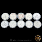 x10 Engelhard Prospector (Mixed Dates) 1oz Vintage Silver Coins