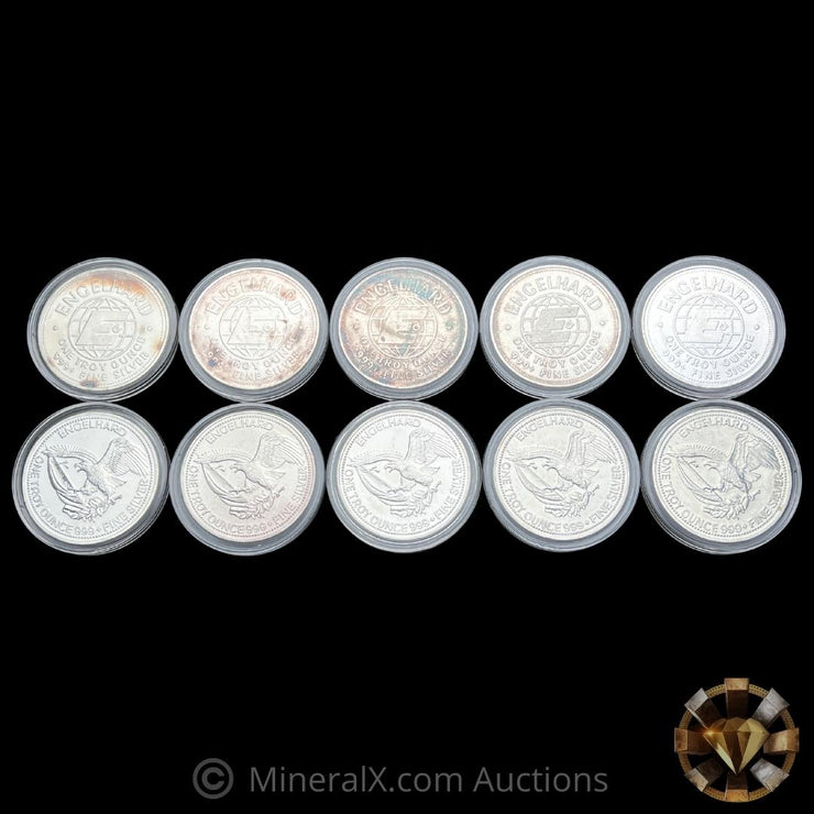 x10 Engelhard Prospector (Mixed Dates) 1oz Vintage Silver Coins