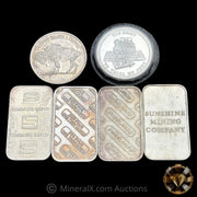 x7 1oz Misc Vintage Silver Bars & Coins Lot