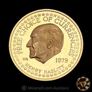 1/4oz Proof 1979 Gold Standard Corporation "Free Choice of Currencies" Vintage Gold Coin