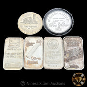 x7 1oz Misc Vintage Silver Bars & Coins Lot