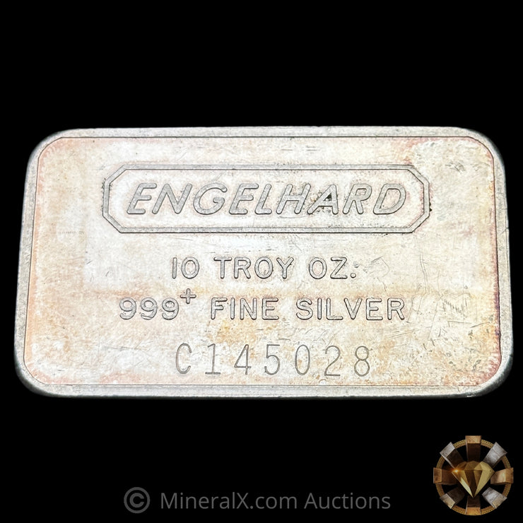 10oz Engelhard Pressed Pebble Back Vintage Silver Bar