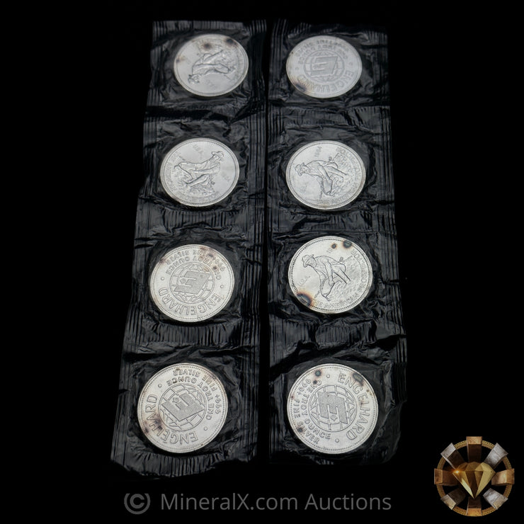 x8 1oz 1984 Engelhard "E Logo" Prospector Vintage Silver Coins In Original Factory Seal (8oz Total)