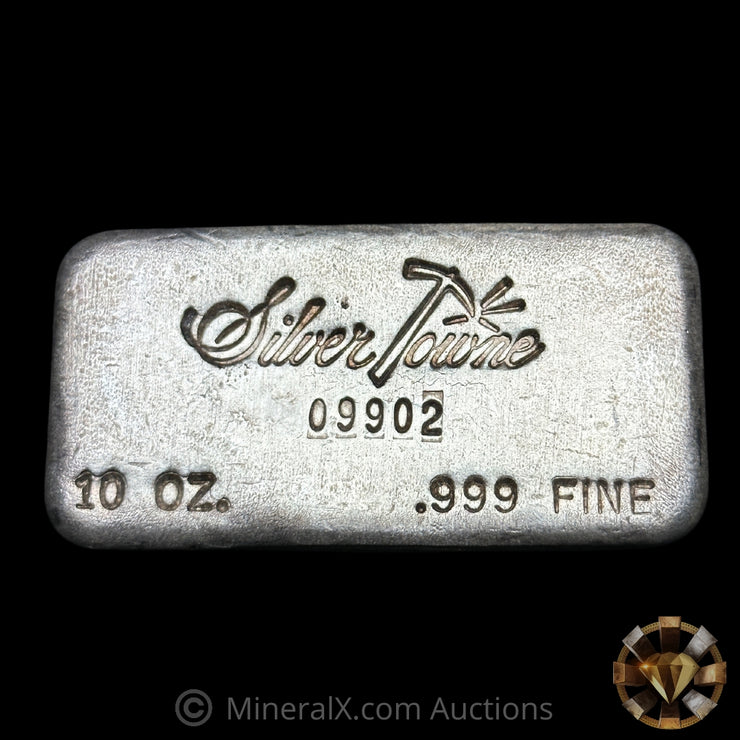 10oz SilverTowne Gridback Vintage Poured Silver Bar
