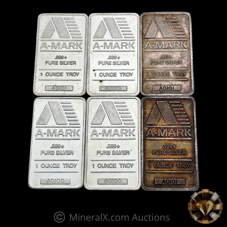 x6 1oz AMARK Vintage Silver Art Bars