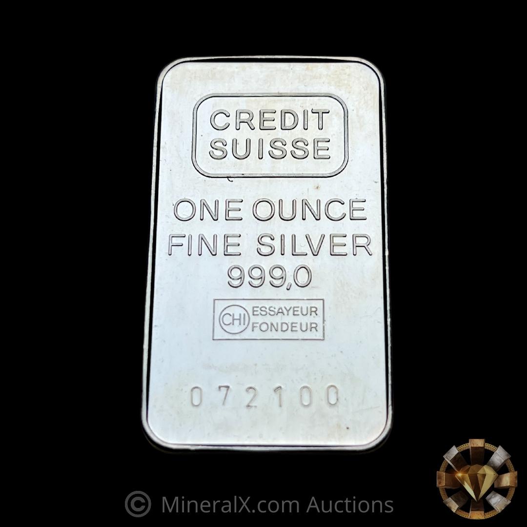 Credit Suisse 1oz Vintage Silver Bar – MineralX