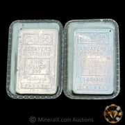 x2 5g Johnson Matthey JM Vintage Pressed Silver Bars
