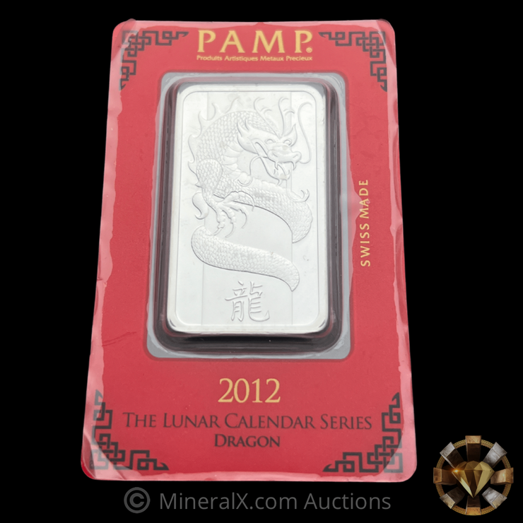 2012 PAMP Lunar Calander Series 1oz Silver Bar Sealed In Original Assay Card