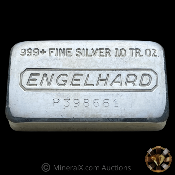 Engelhard P Loaf 10oz Vintage Pressed Silver Bar