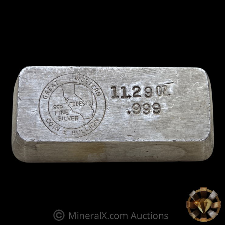 Great Western Coin & Bullion 11.29oz Vintage Silver Bar