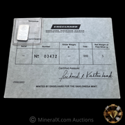 Engelhard 5g Dahlonega Mint Vintage Silver Bar w/ Original Assay Card