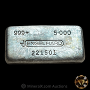 Engelhard 5oz Bull Logo Toned Vintage Poured Silver Bar