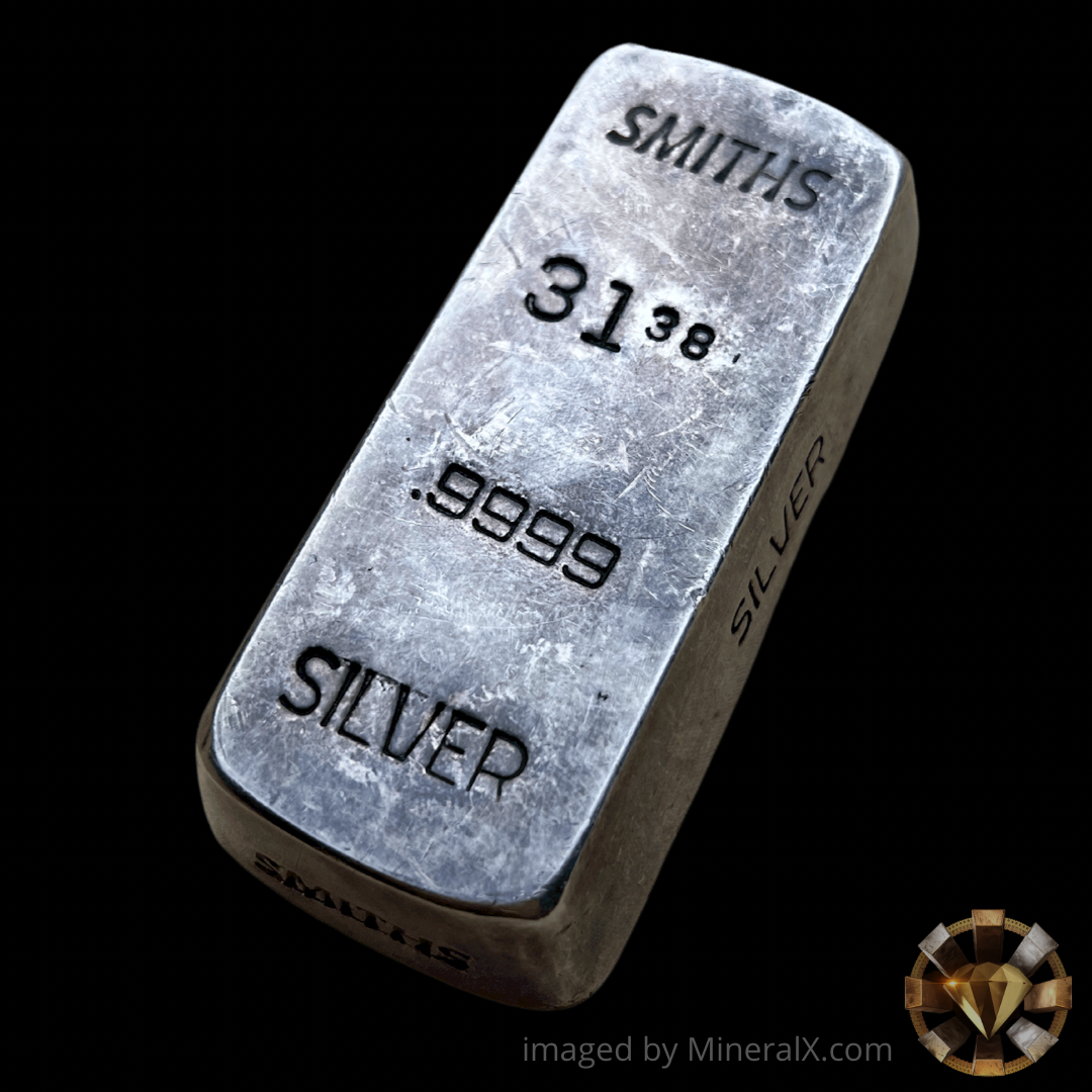 Smiths 31.38 toz Vintage Poured Silver Bar – MineralX