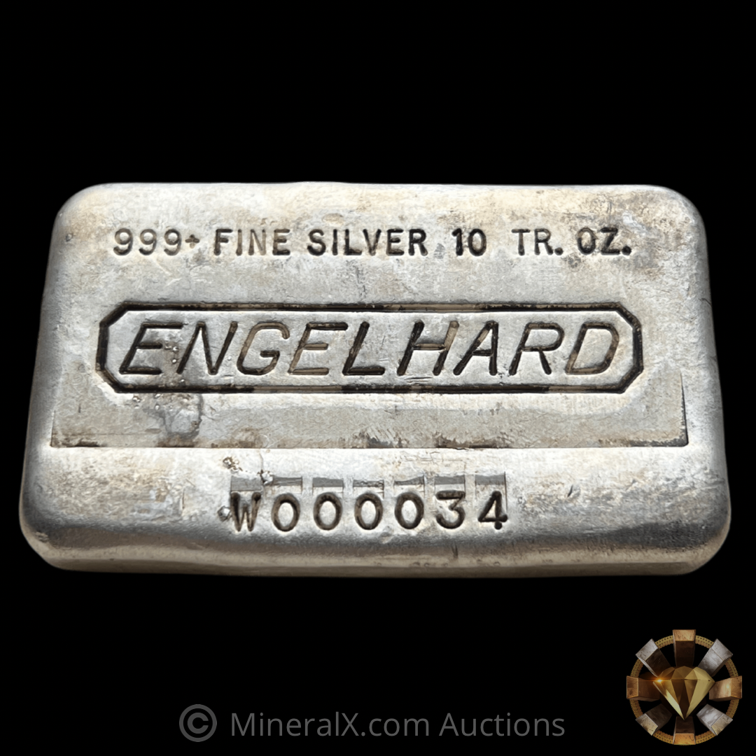 Extremely Low Serial Engelhard W Series 10oz Vintage Poured Silver
