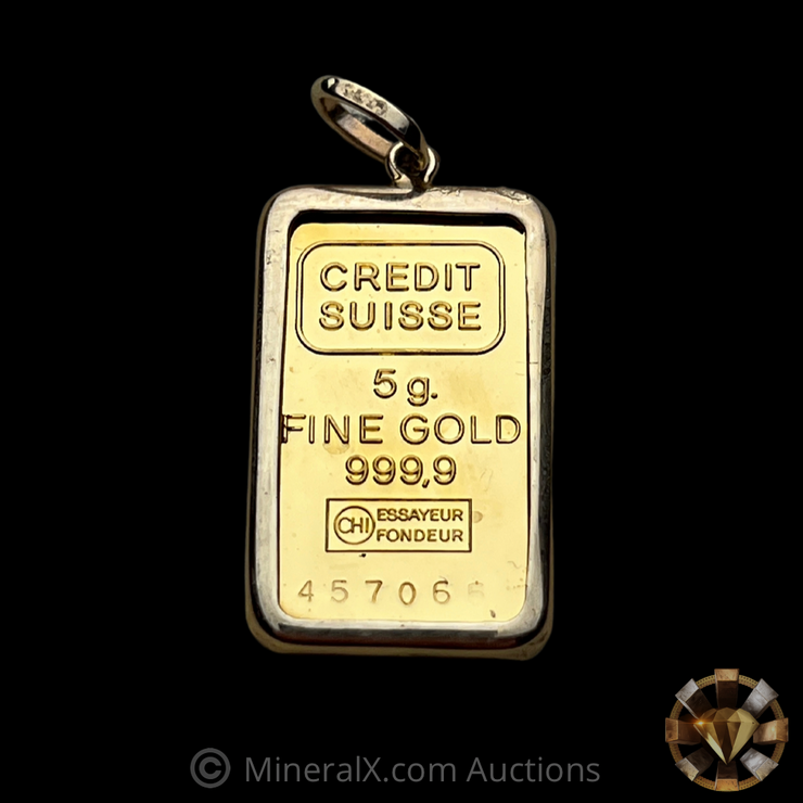 Credit Suisse 5g Vintage Gold Bar Pendant
