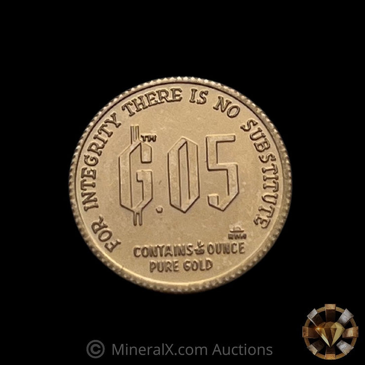 x20 1980 Nicholas L. Deak “Denationalization of Sound Money” Gold Standard Corporation 1/20oz Fractional Vintage Gold Coins in Original Factory Seals (1oz Pure Gold)