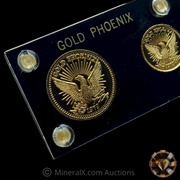 Complete Vintage 1979 Phoenix Gold Set (1oz,1/2oz,1/4oz,1/8oz) [1.87toz pure gold] w/ Rare Original Capital Plastics Display