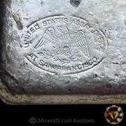 Authentic United States Assay Office At San Francisco 106.25oz Gov Issued Vintage Poured Silver Assay Bar